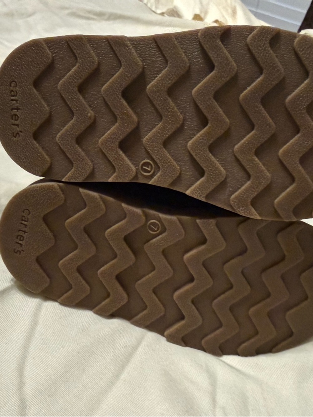 Carters size 7 brown lace up boots with Velcro Strap - Picture 6 of 6